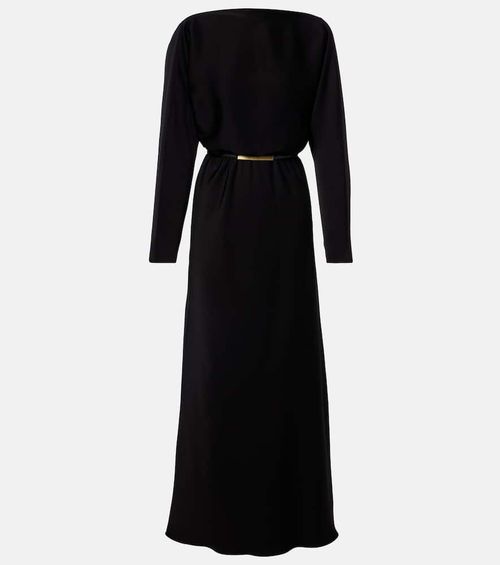 Draped satin gown
