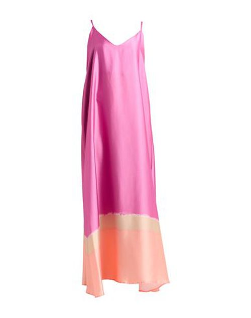 Woman Maxi dress Pink Size M Polyester