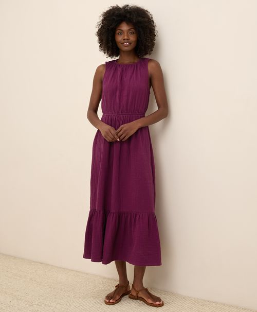 Women's Sangria Coastal Double Gauze Tiered Midi Dre