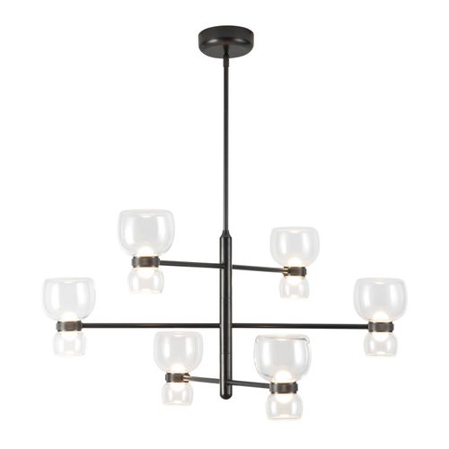 Urban Bronze Clear Glass LED Chandelier from the Sutton Collection