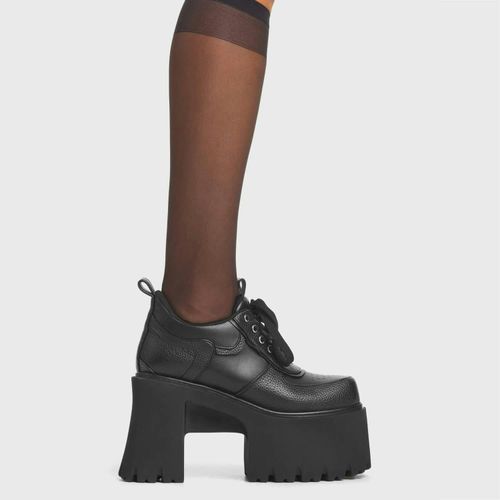 Lamoda Bluffing Black PU Chunky Platform Boots Stylish Statement Footwear