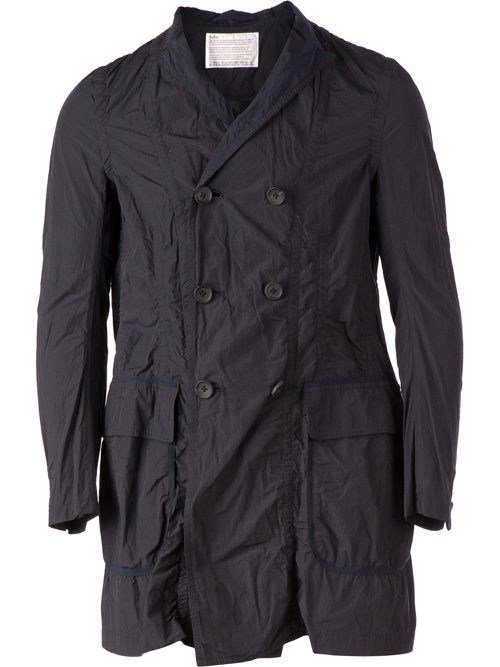Double breasted lightweight overcoat - Blue