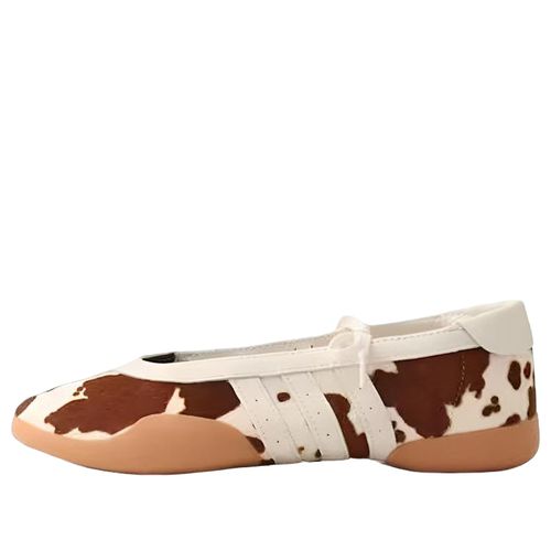 (WMNS) Tarkwondo Mei Cow Print Ballerina Shoes 'Aurora Coffee Cloud White Gum'