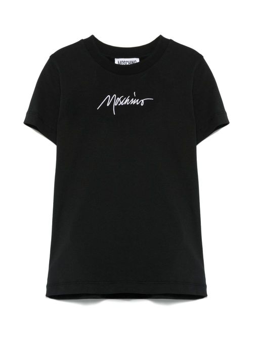 Logo-embroidered T-shirt - Black
