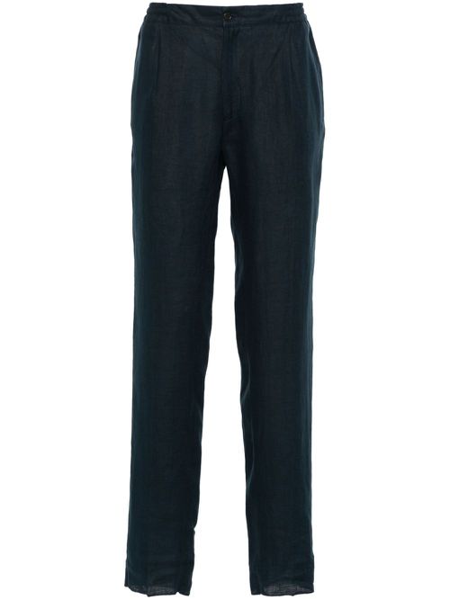 Linen tapered trousers - Blue