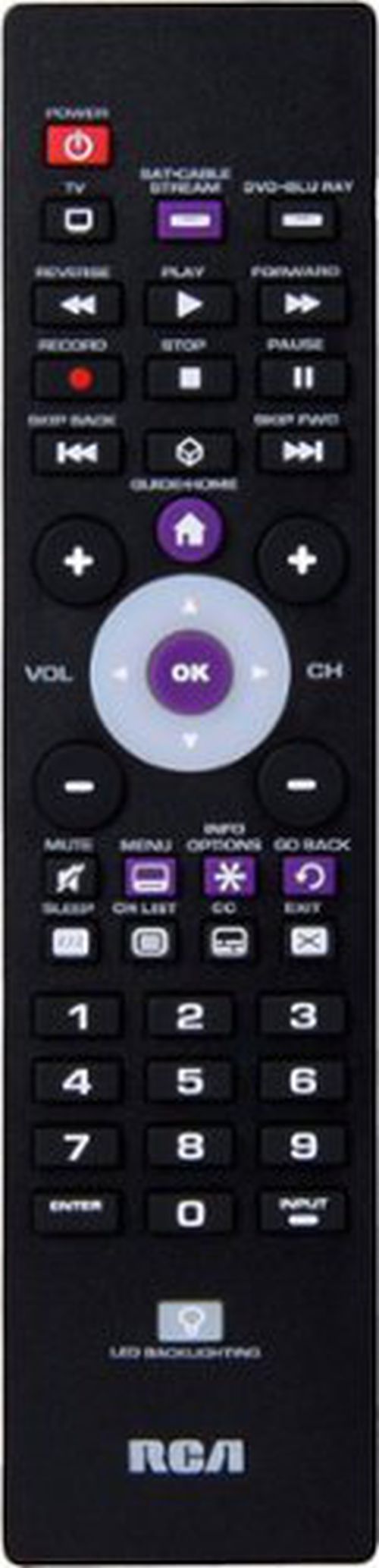 3-Device Backlit Universal Remote - Black