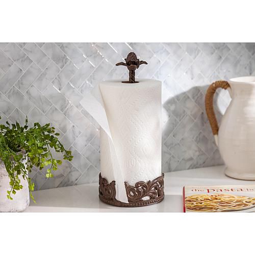 GG Collection Paper Towel Holder in Acanthus Leaf Cast Metal
