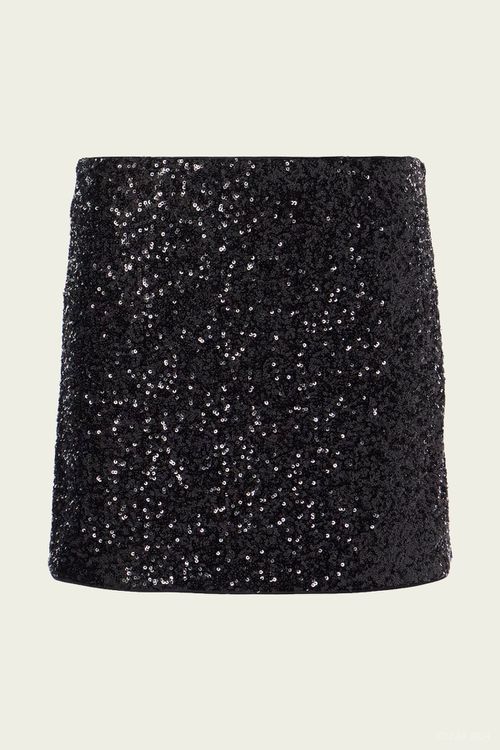 Sequin Mini Skirt in Black