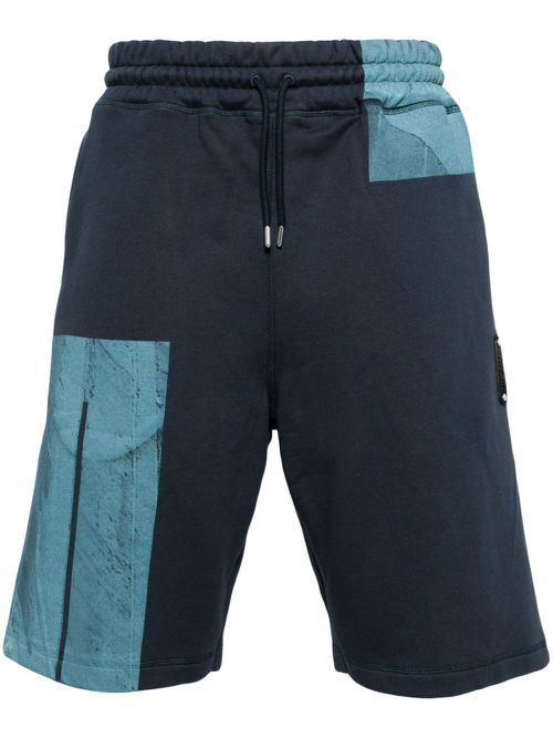 Strand colour-block cotton track shorts - Blue
