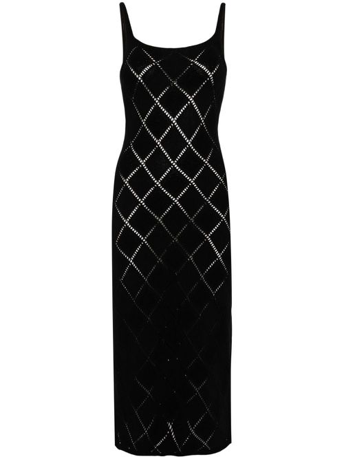 Loud pointelle-knit dress - Black