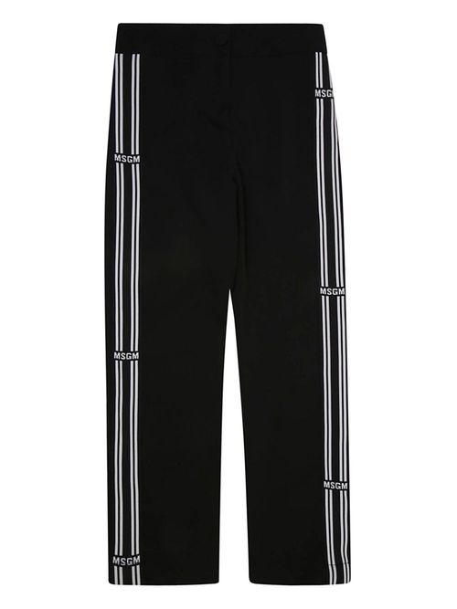 Side-stripe track pants - Black