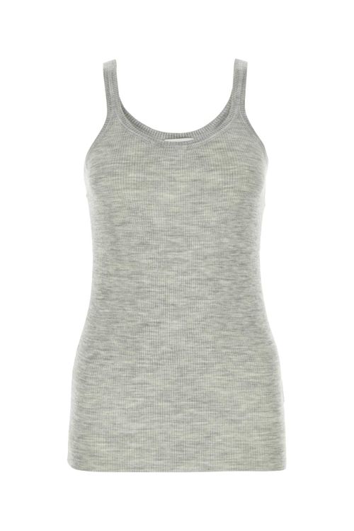 Wool Ribbed Tank Top — Gray
