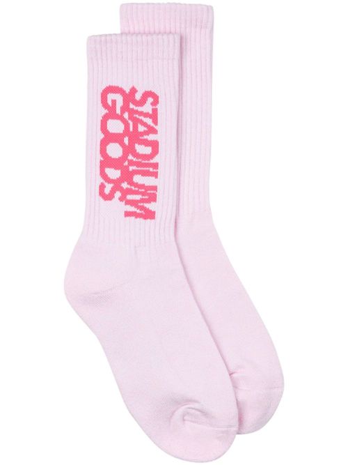Ribbed logo "Blizzard Pink" socks