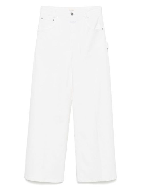 Button-fastening jeans - White