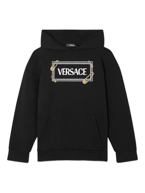 Logo-print hoodie - Black