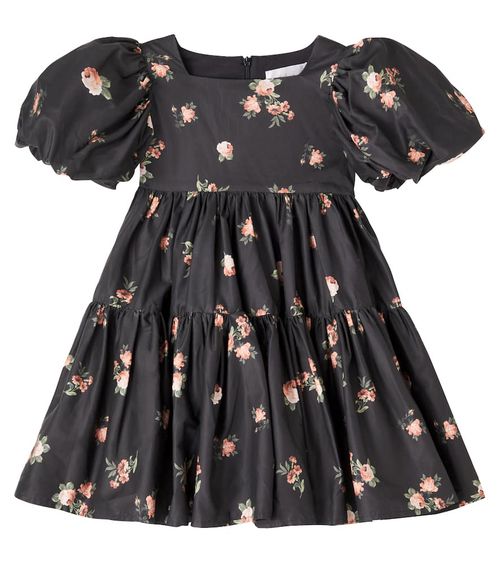 Rosebud floral cotton poplin dress