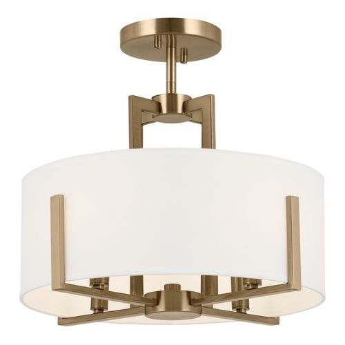Champagne Bronze Four Light Semi Flush Mount from the Malen Collection