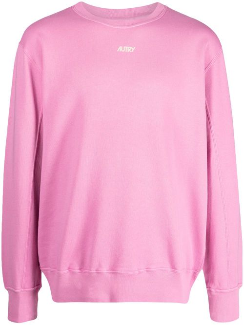 Logo-print cotton sweatshirt - Pink