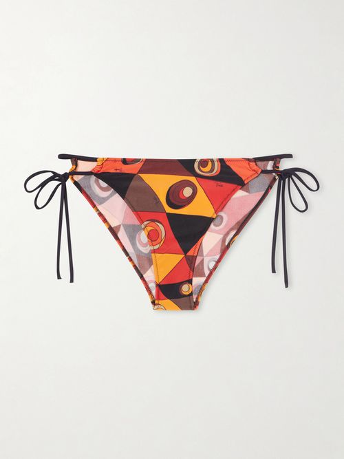 Printed Bikini Briefs - Orange