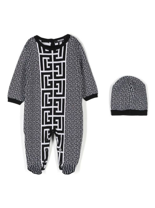 Monogram pattern pajamas set - Black