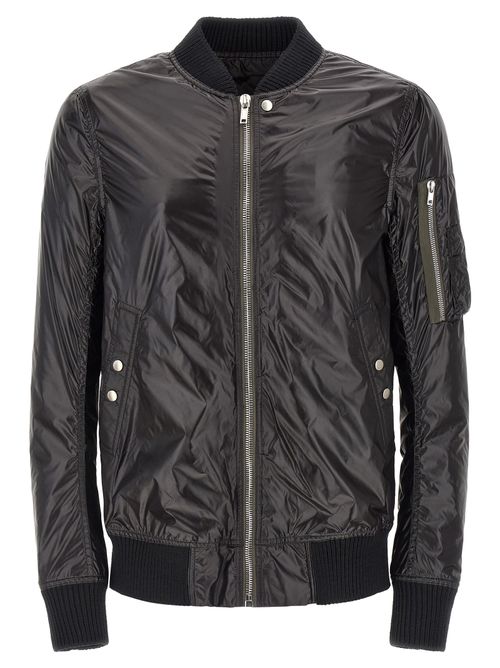Nylon Bomber Jacket — Black