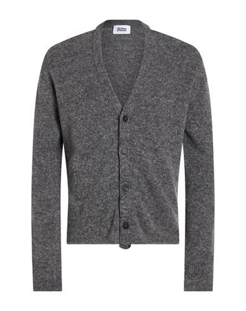 Man Cardigan Grey Size 40 Virgin Wool, Polyamide