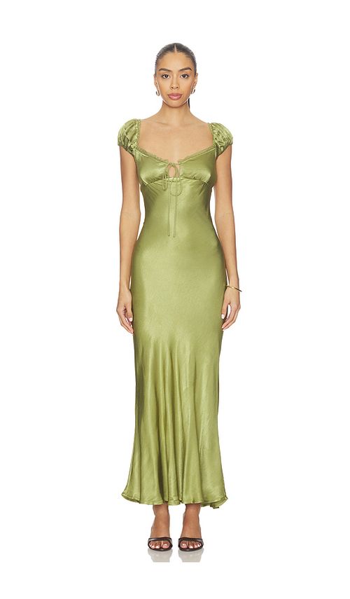 Bardot Stasia Satin Maxi Slip Dress in Green. - 4 also