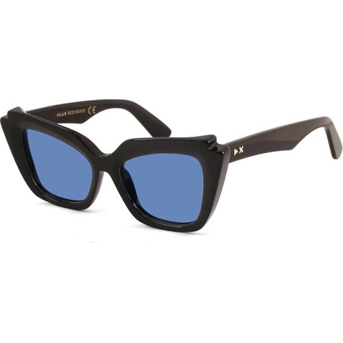 XLAB Donna XLAB Naxos Occhiali da sole Acetato Nero Azzurro Cat Eye Polarizzata