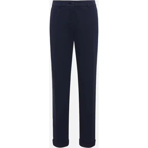 Hugo Boss Women's Hecia-1-D Chino Trousers - Blue - Size: 10/None