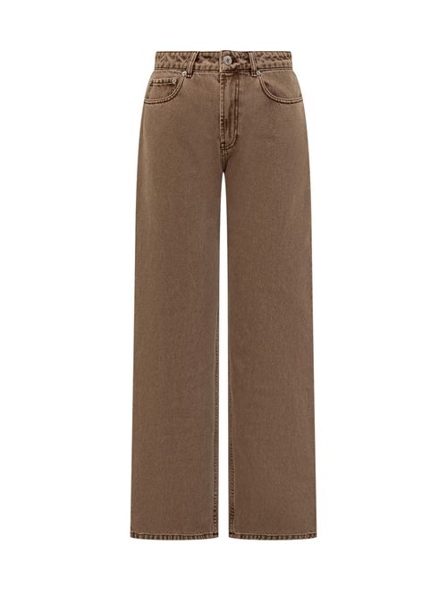 Brown Straight Mid Rise Jeans