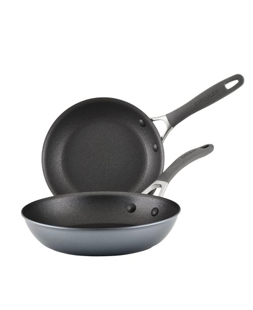 A1 Series with ScratchDefense Technology Aluminum 2 Piece Nonstick Induction 8.5-Inch and 10-Inch Frying Pan Set - Graphite