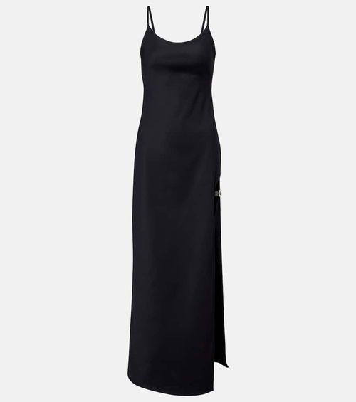 Garter cotton-blend jersey maxi dress