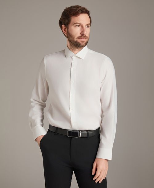 Men's Diamond Dobby Spread Collar Dress Shirt, Macy's Exclusive - White Combo