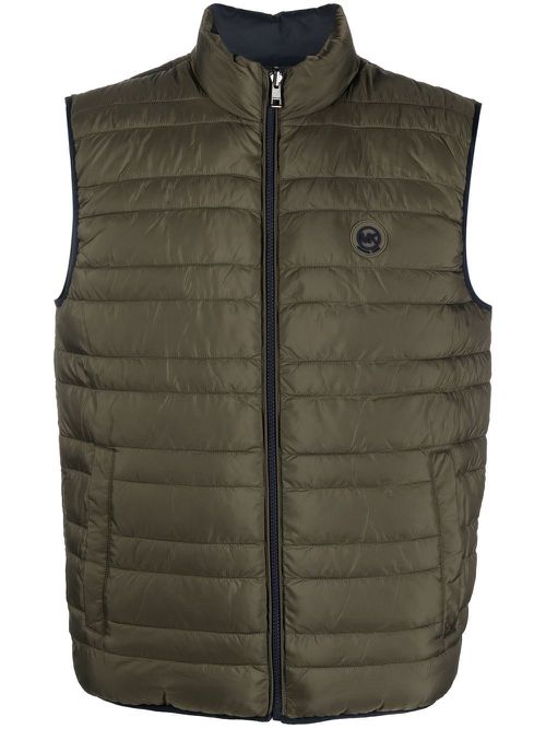 Logo-plaque quilted gilet - Green