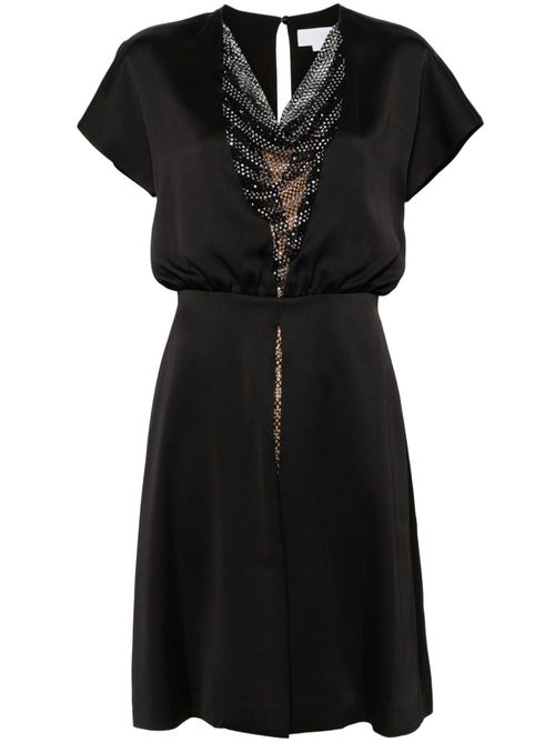Rhinestone-embellished mini dress - Black