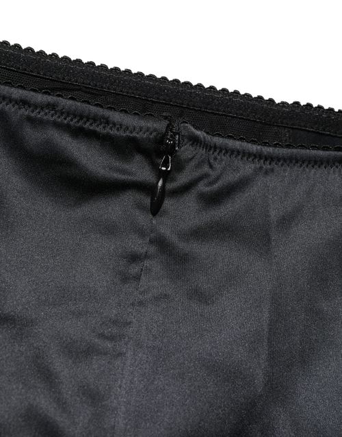 Silk Blend High Waist Girdle Bodysuit — Black