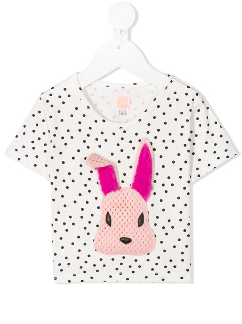 Rabbit embroidered T-shirt - White
