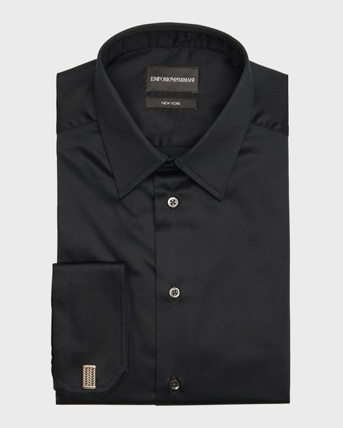 Men's Cotton-Stretch French Cuff Dress Shirt