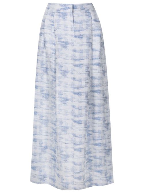 Pleat-detailing high-waist skirt - Blue