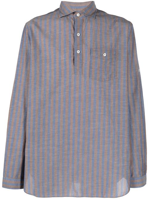 Striped cotton shirt - Blue
