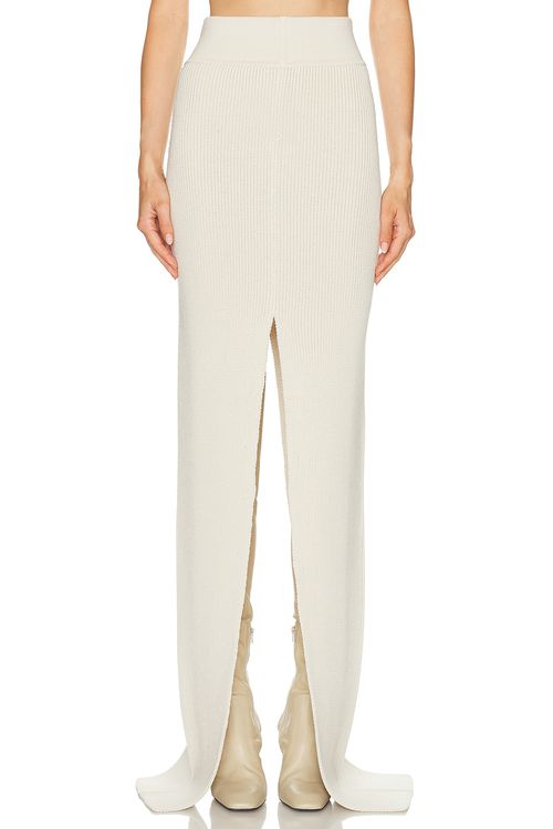 Rick Owens Sliced Skirt in Beige