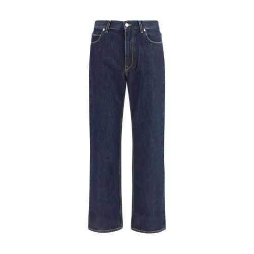 Cotton Straight-Leg Jeans — Navy