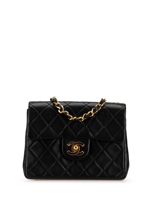 1991-1994 Mini Square Classic Lambskin Flap crossbody bag - Black