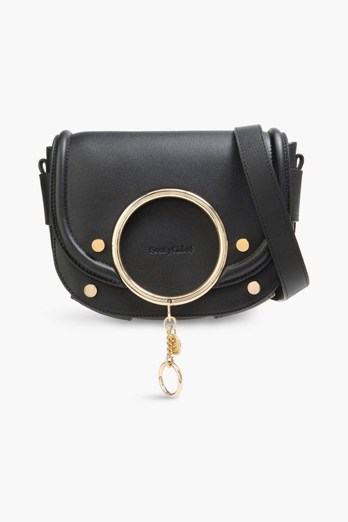 Mara pebbled-leather cross-body bag