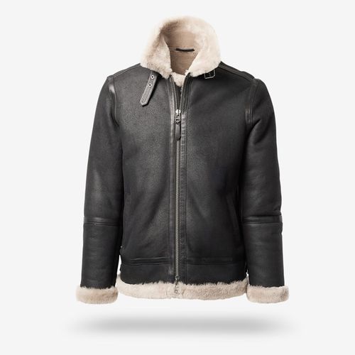 Shearling Aviator Jacket in Black