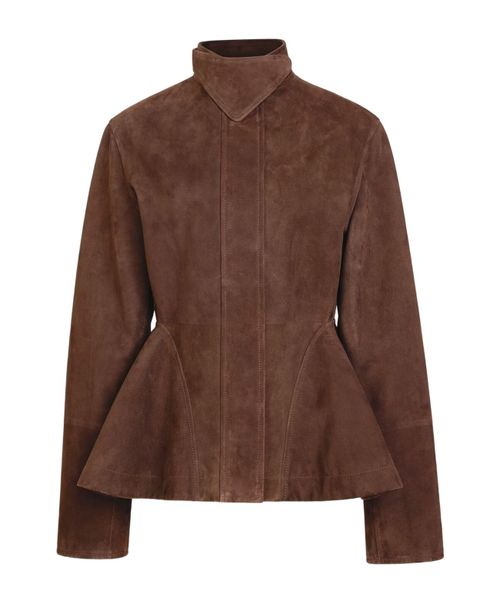 Suede Goatskin Peplum Jacket