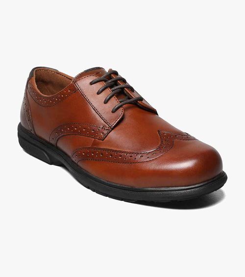 Florsheim Shoes Loedin Work Steel Toe Brown Wingtip Oxford Brown