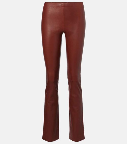 JP Long leather flared pants