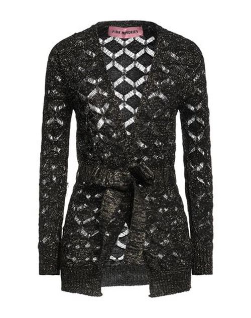 Pink Memories Woman Cardigan Black Size 6 Cotton, Acrylic, Metallic Polyester, Polyamide