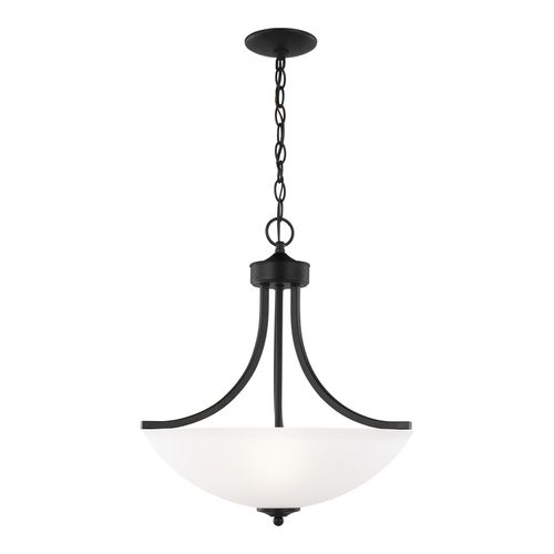 Midnight Black Three Light Pendant from the Geary Collection